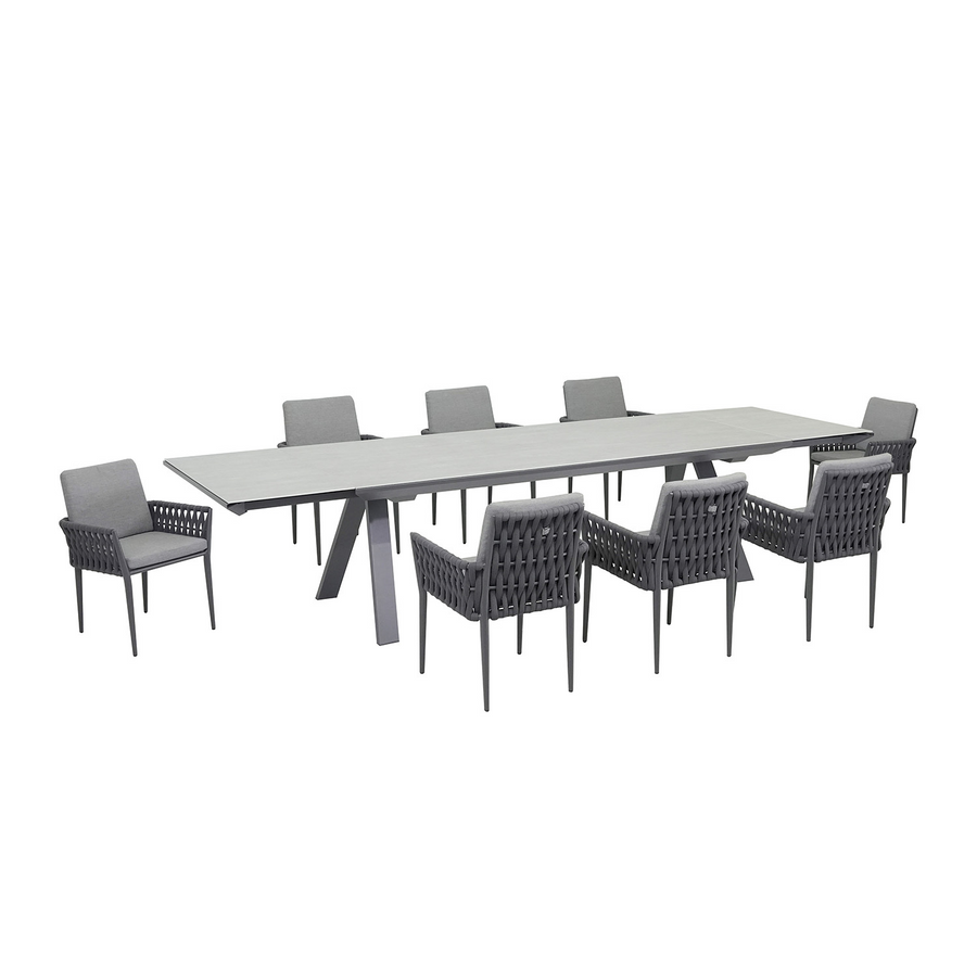 Neverland II Extension Table Lawson Chair Outdoor Dining Setting