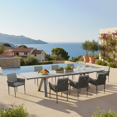 Neverland II Extension Table Lawson Chair Outdoor Dining Setting