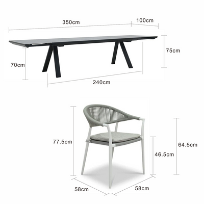 Neverland II Extension Table Windsor Chair Outdoor Dining Setting