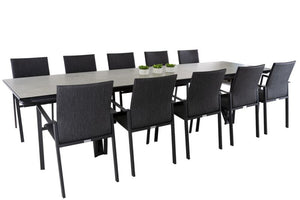 Neverland Extension Table Eden Chair Outdoor Dining Setting 11PC