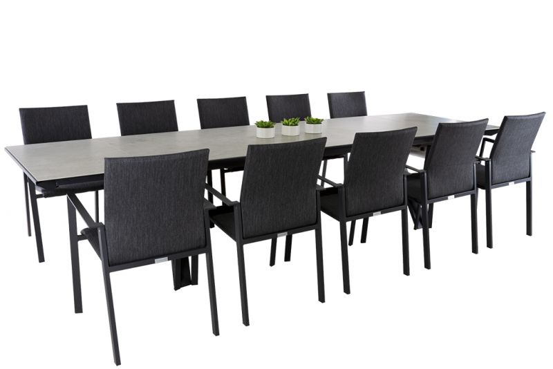 Neverland Extension Table Eden Chair Outdoor Dining Setting 11PC
