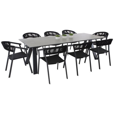 Neverland Table Auto Chair Outdoor Dining Setting 9PC