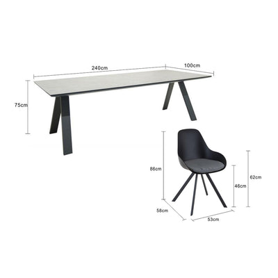 Neverland Table Neverland Chair Outdoor Dining Setting 9PC