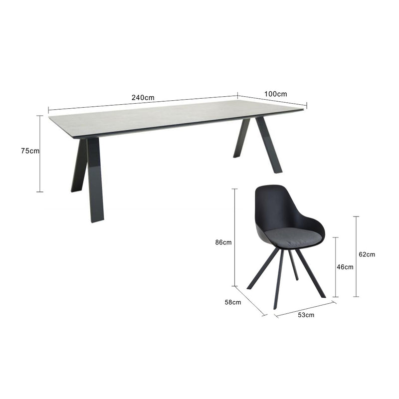 Neverland Table Neverland Chair Outdoor Dining Setting 9PC