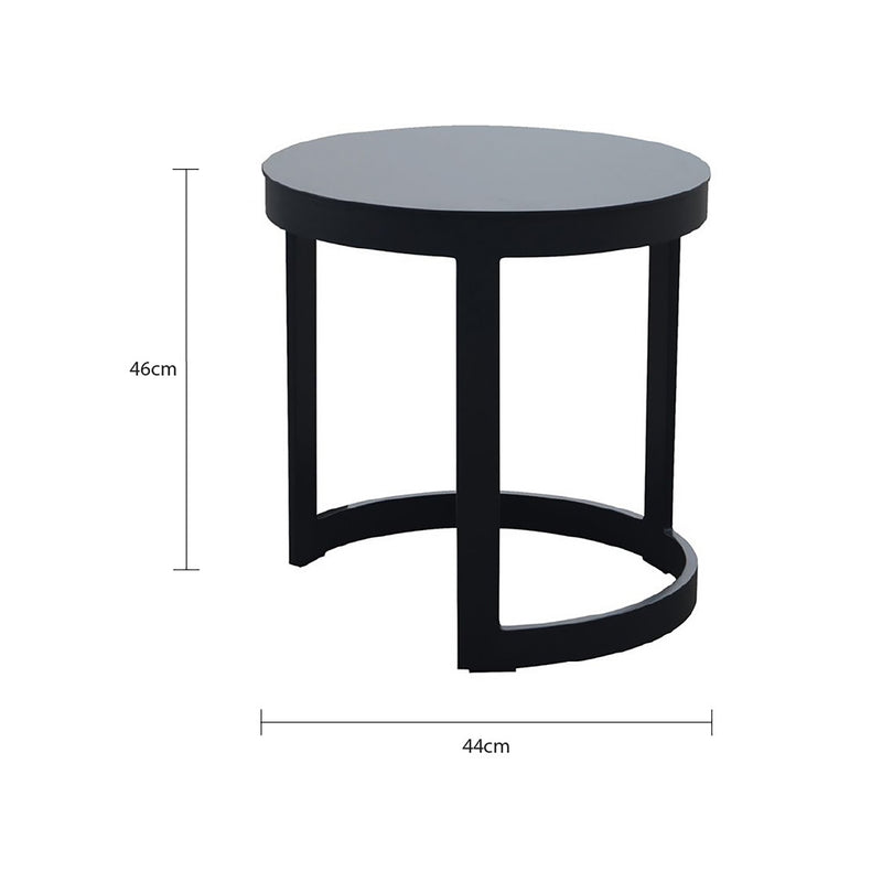 A small black round aluminium &