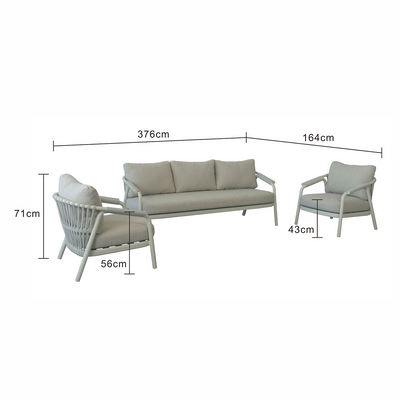 Oakland 5 Seater Rope Outdoor Lounge