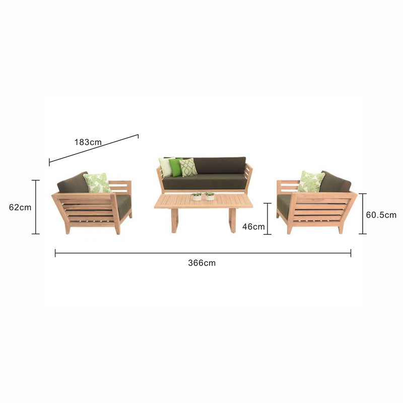 Ottawa II 5 Seater Outdoor Teak Lounge