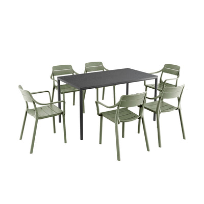 Nardi Piave 139 cm Table Cassia Armchair Outdoor Dining Setting