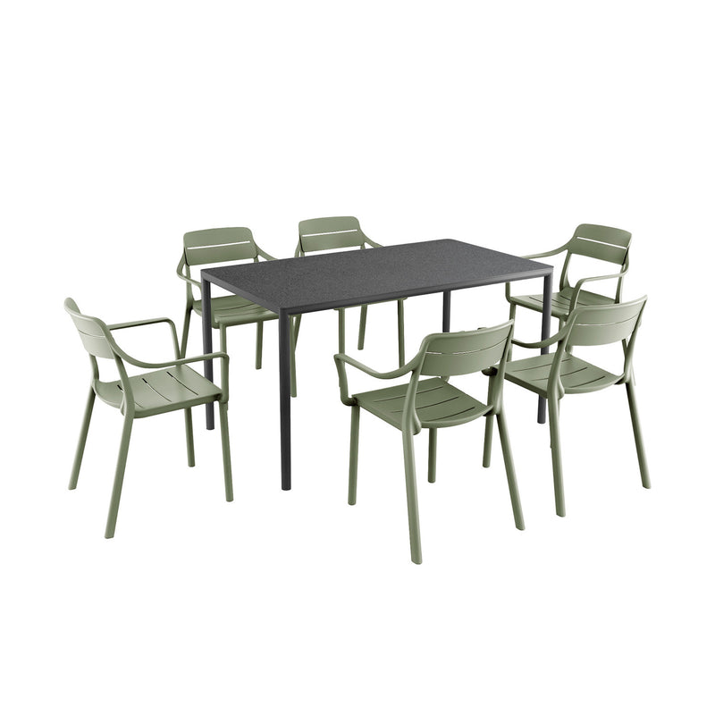 Nardi Piave 139 cm Table Cassia Armchair Outdoor Dining Setting