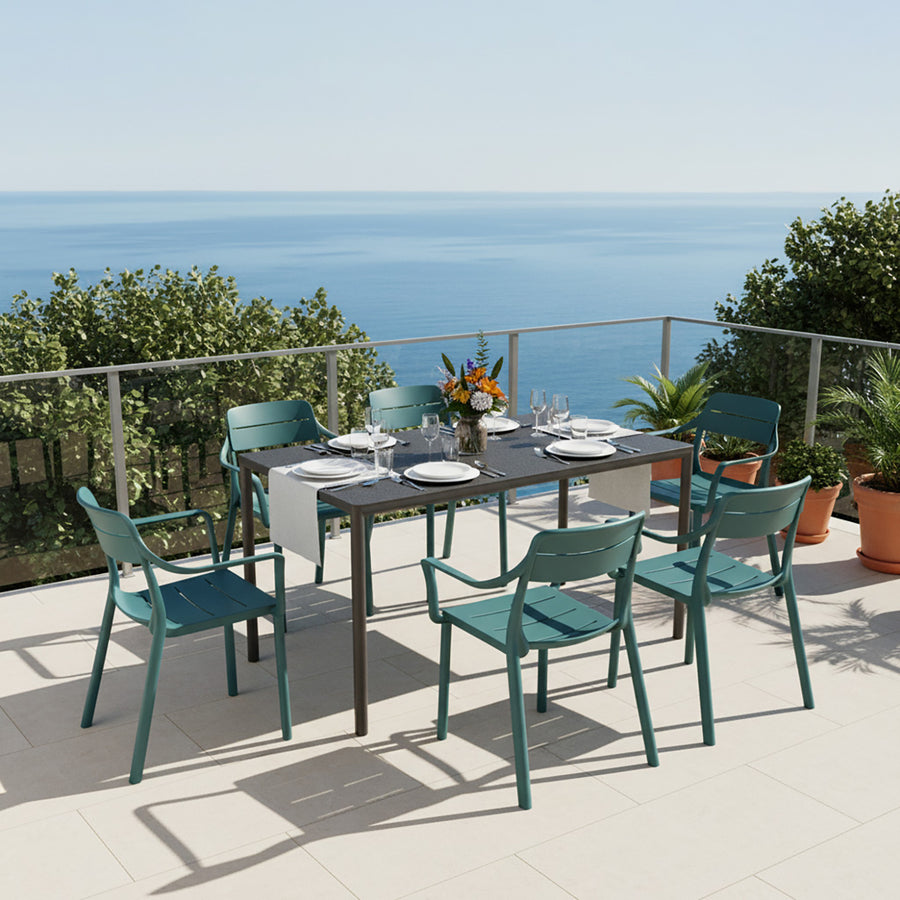 Nardi Piave 139 cm Table Cassia Armchair Outdoor Dining Setting