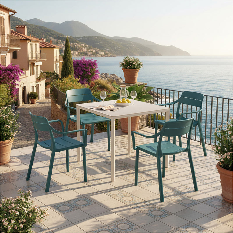 Nardi Piave 79 cm Table Cassia Armchair  Outdoor Dining Setting