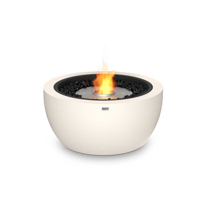 White EcoSmart Pod 30 outdoor firepit displayed on a plain white background, viewed from the front.