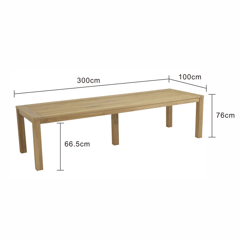 Polly Outdoor Recycled Teak Dining Table 300 cm