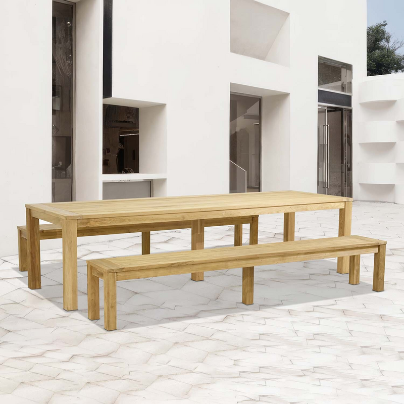 Polly 300 cm Table Polly 270 cm Bench Outdoor Dining Setting