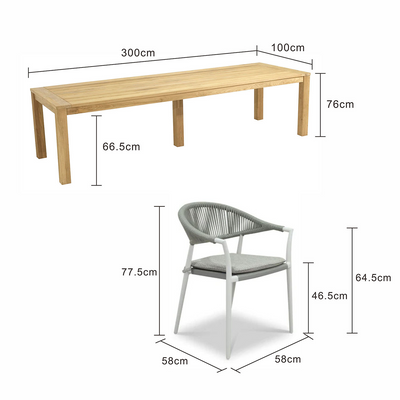 Polly 300 cm Table Windsor Chair Outdoor Dining Setting