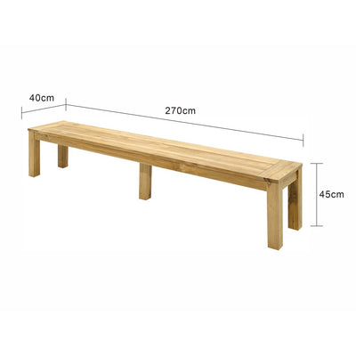Polly Outdoor Recycled Teak Bench 270 cm