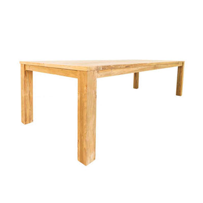 Outdoor furniture: A recycled teak dining table with natural frame set against a white background. Ideal for outdoor dining and balcony furniture.