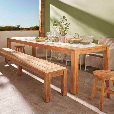 Polly Outdoor Recycled Teak Bench 110 cm