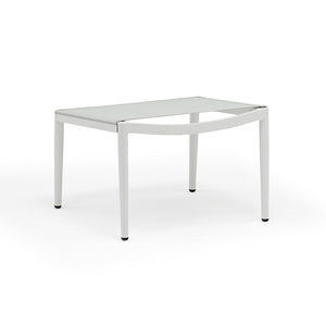 White aluminium 'Largo' footrest, perfect for balcony relaxing, displayed on a plain white background, viewed from a front angle.