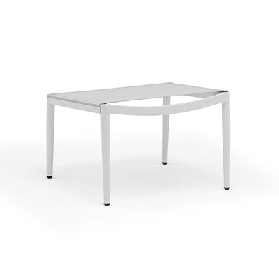White aluminium 'Largo' footrest, perfect for balcony relaxing, displayed on a plain white background, viewed from a front angle.