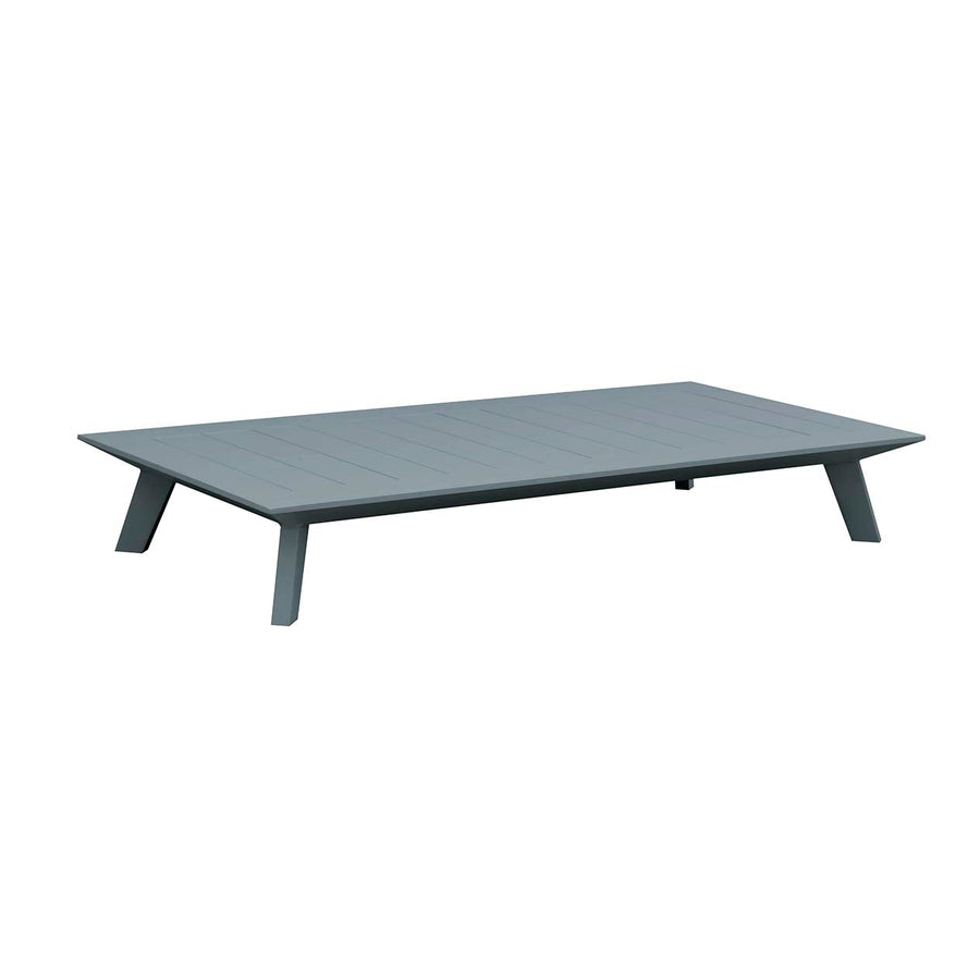 Modern charcoal grey outdoor aluminium coffee table.