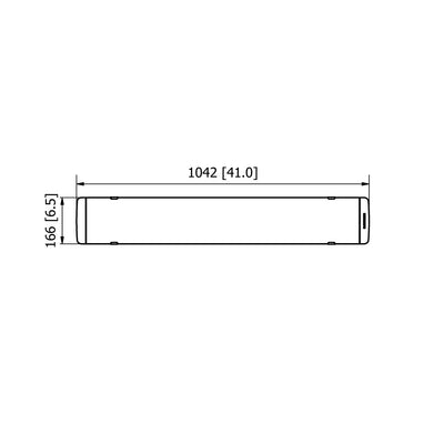 Front view diagram showing the dimensions of a Heatscope Outdoor Pure+ 3000W heater, perfect for providing warmth in outdoor living areas.
