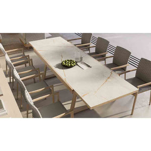 Mykonos Outdoor Aluminium Extension Table with High-pressure Laminate Top