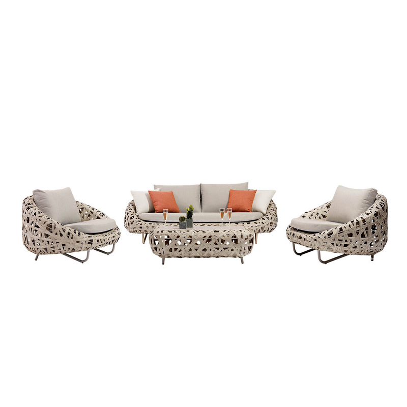 Rhodes 4 Seater Wicker Outdoor Lounge with Coffee Table