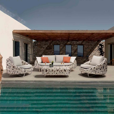 Rhodes 4 Seater Wicker Outdoor Lounge with Coffee Table