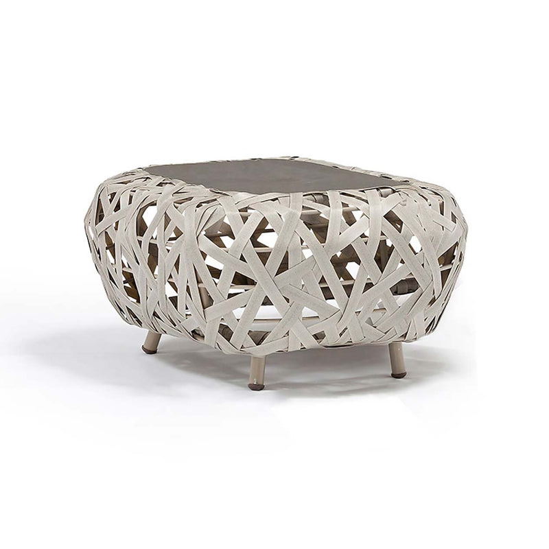 55 cm beige wicker & ceramic &