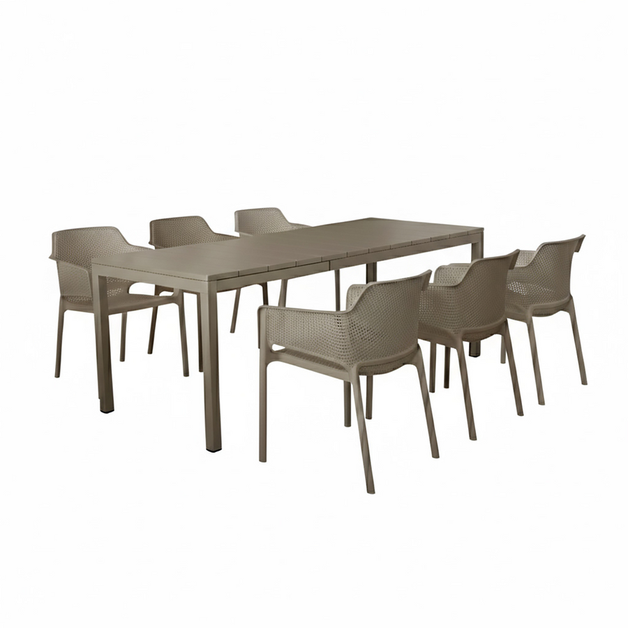 Nardi RIO 140/210 Table Net Chair Outdoor Dining Setting