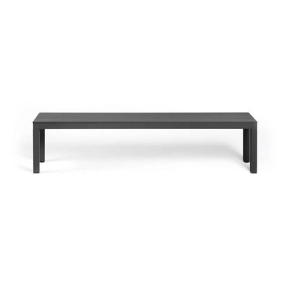 Black 195.5 cm sleek aluminium Nardi 'Rio' outdoor bench, great for alfresco furniture setups, displayed on a plain white background, viewed from the front.