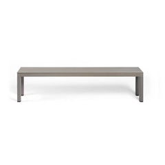 Grey 195.5 cm sleek aluminium Nardi 'Rio' outdoor bench, great for alfresco furniture setups, displayed on a plain white background, viewed from the front.