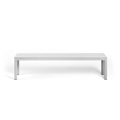 White 195.5 cm sleek aluminium Nardi 'Rio' outdoor bench, great for alfresco furniture setups, displayed on a plain white background, viewed from the front.