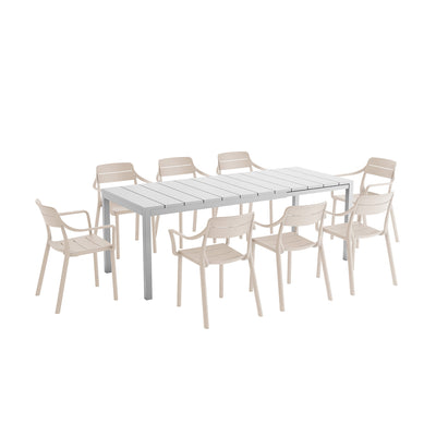 Nardi Rio 140 cm Resin Table Cassia Armchair Outdoor Dining Setting