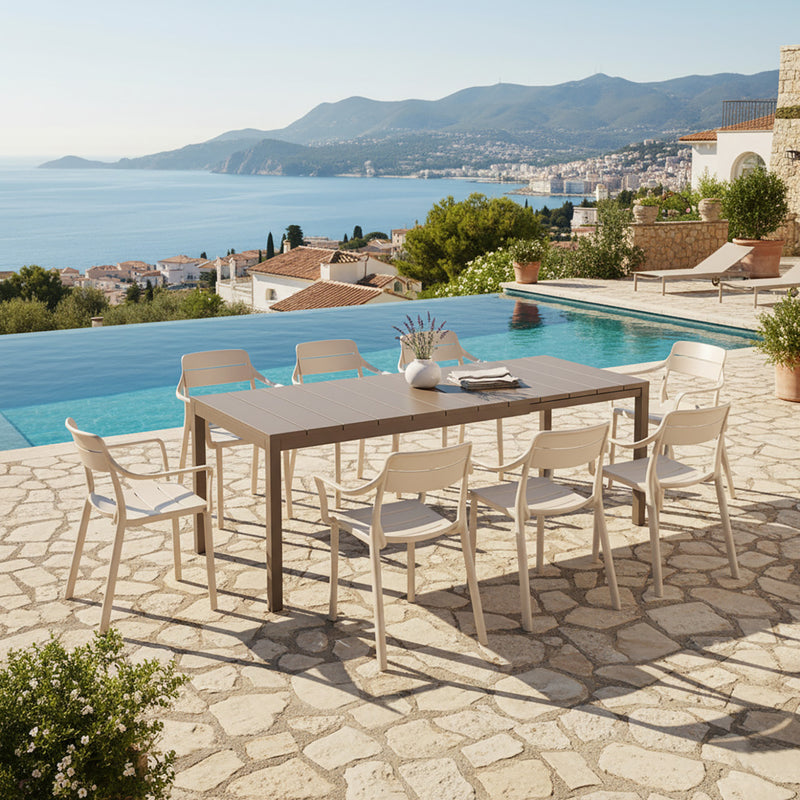 Nardi Rio 140 cm Resin Table Cassia Armchair Outdoor Dining Setting