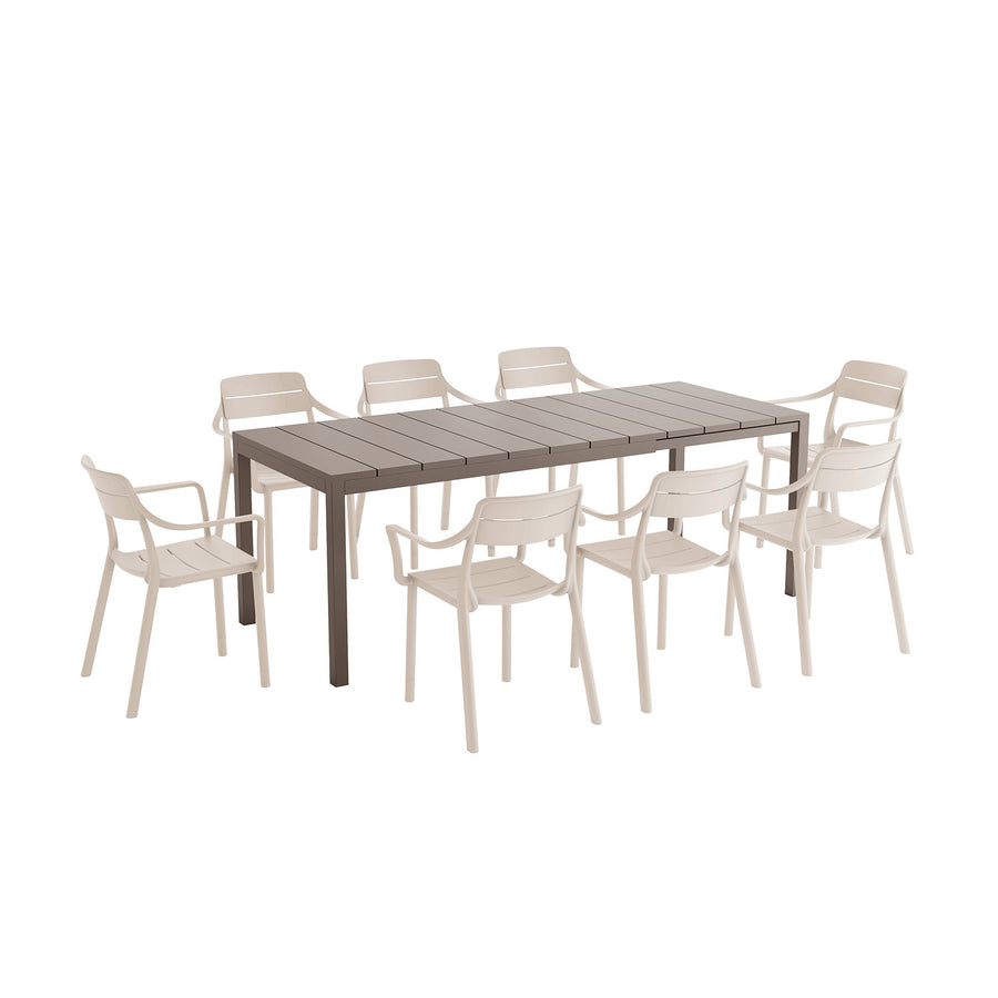 Nardi Rio 140 cm Resin Table Cassia Armchair Outdoor Dining Setting