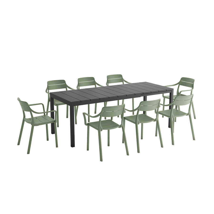 Nardi Rio 140 cm Aluminium Table Cassia Armchair Outdoor Dining Setting