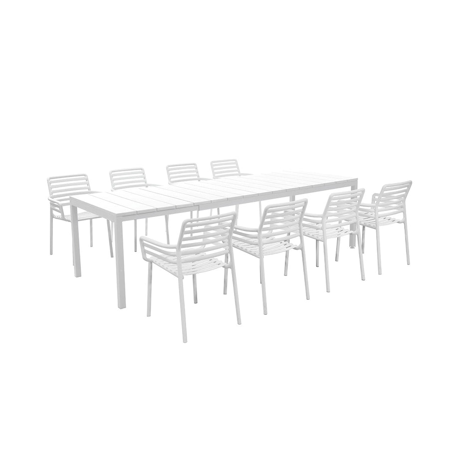 Nardi Rio 210 cm Aluminium Table Doga Dining Chair Outdoor Dining Setting