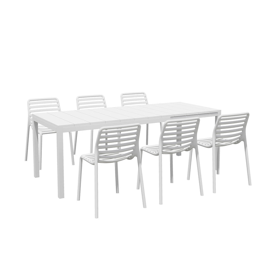 Nardi Rio Aluminium Table Doga Dining Armless Chair Outdoor Dining Setting