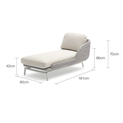 Sorrento Outdoor Rope Chaise Lounge with Left Arm