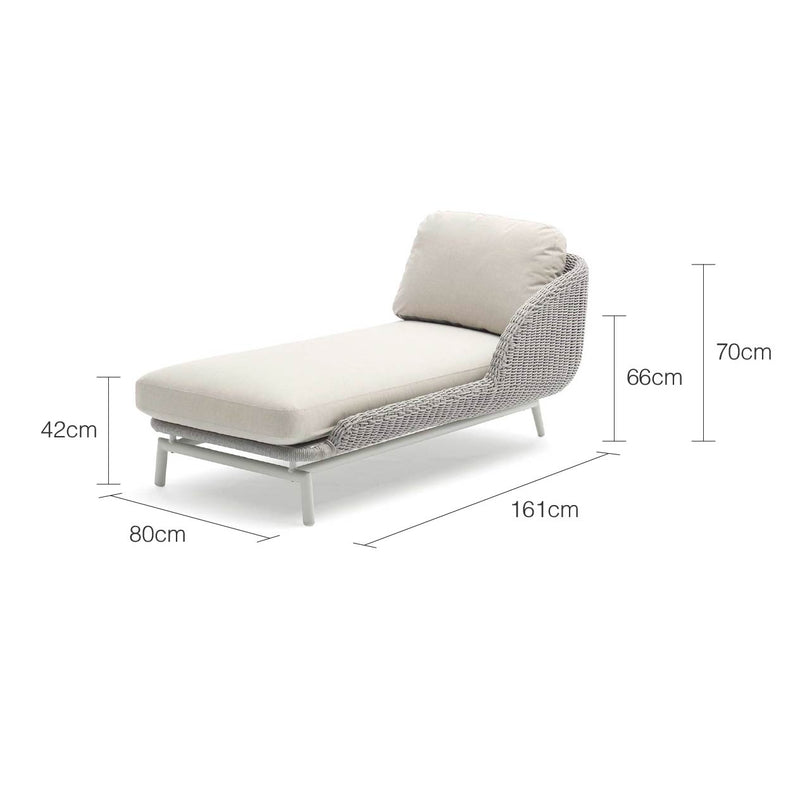 Sorrento Outdoor Rope Chaise Lounge with Left Arm