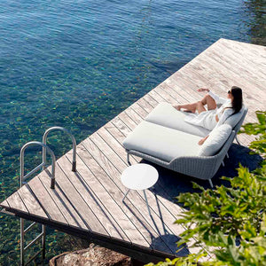 Sorrento Outdoor Rope Chaise Lounge with Left Arm