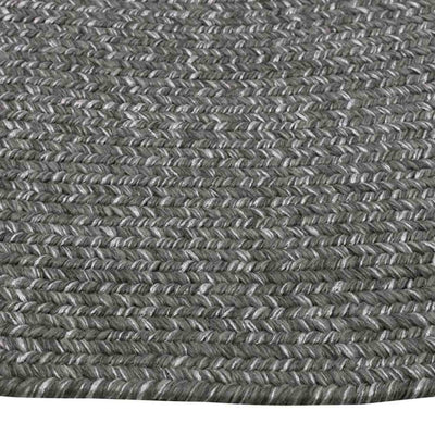 Extreme close-up of a grey rug, showcasing detailed pattern, set against a plain white background, complementing outdoor furniture.