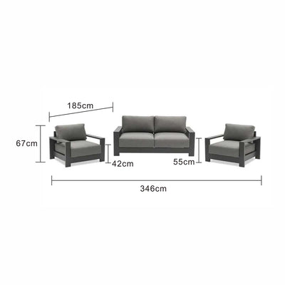 Skyline 4 Seater Outdoor Aluminium Lounge Setting