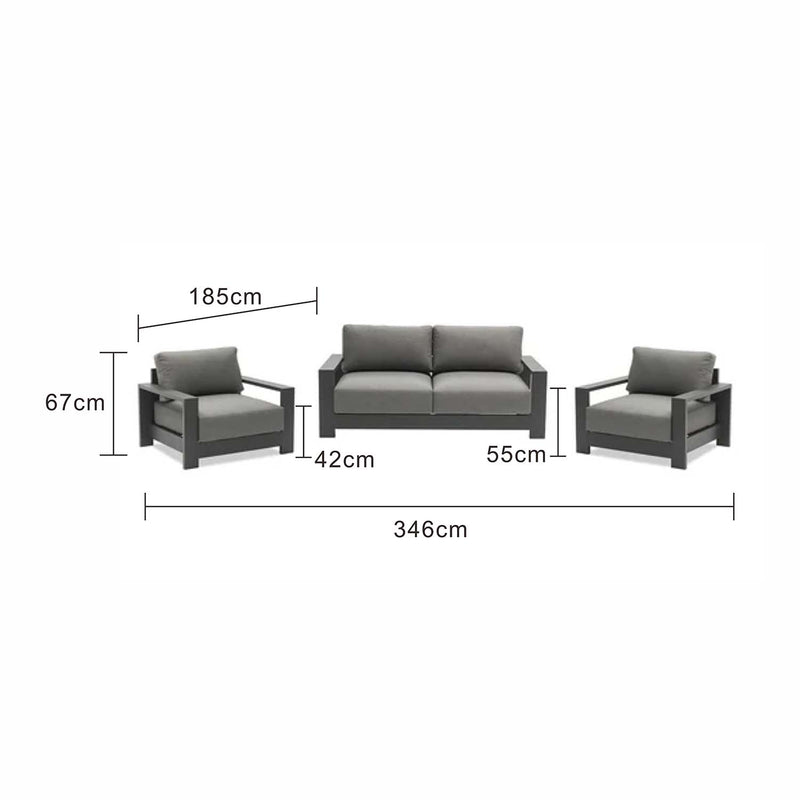 Skyline 4 Seater Outdoor Aluminium Lounge Setting
