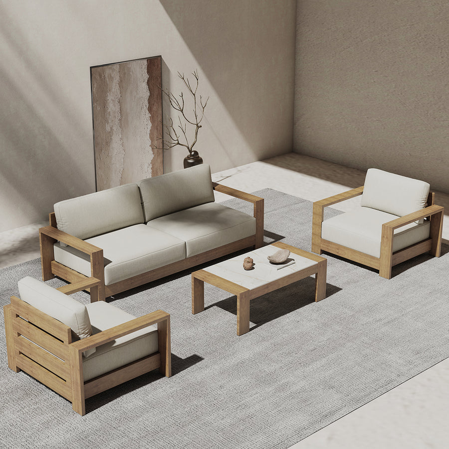 Skyline 4 Seater Outdoor Aluminium Lounge Setting With Coffee Table