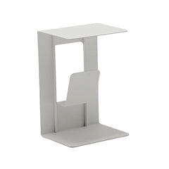 One of our white aluminium 'Sofia' outdoor side tables, displayed on a plain white background, viewed from a front angle.