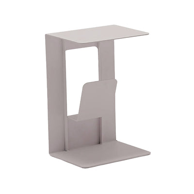 One of our beige aluminium 'Sofia' outdoor side tables, displayed on a plain white background, viewed from a front angle.