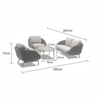 Sorrento Outdoor 5 Seater Lounge Setting With Coffee Table